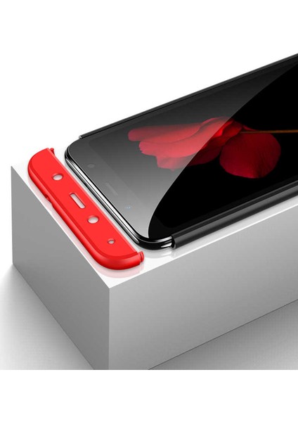 - Xiaomi Redmi 7A - Kılıf Parmak izi Yapmayan 3 Parça Ays Kapak - Siyah - T11031