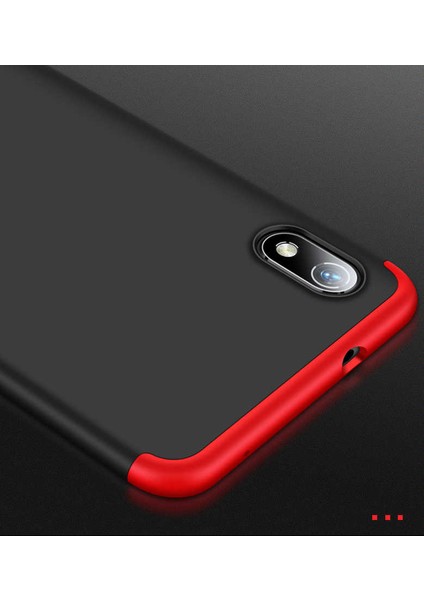 - Xiaomi Redmi 7A - Kılıf Parmak izi Yapmayan 3 Parça Ays Kapak - Siyah - T11031