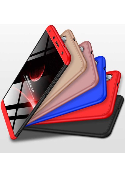 - Xiaomi Redmi 7A - Kılıf Parmak izi Yapmayan 3 Parça Ays Kapak - Siyah - T11031