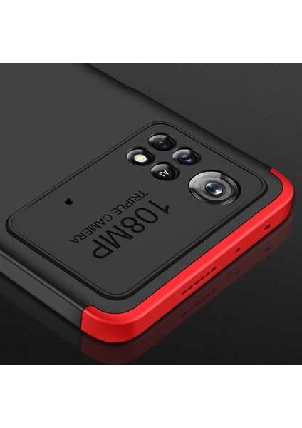 noktaks - Xiaomi Poco X4 Pro 5G - Kılıf Parmak izi Yapmayan 3 Parça Ays Kapak - Siyah - T22930