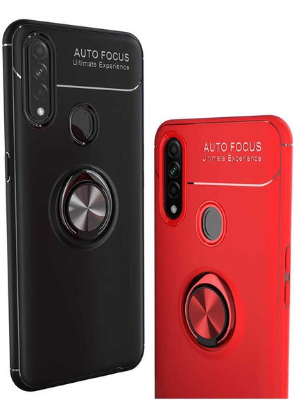 - Oppo A31 - Kılıf Yüzüklü Karbon Ravel Silikon Kapak - Mavi - T12579