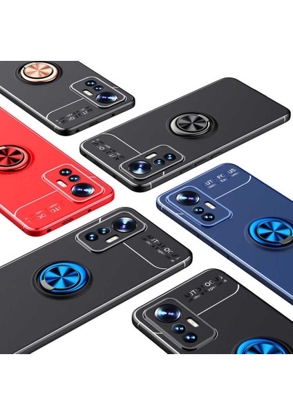 - Xiaomi Mi 12 Lite - Kılıf Yüzüklü Karbon Ravel Silikon Kapak - Mavi - T24775