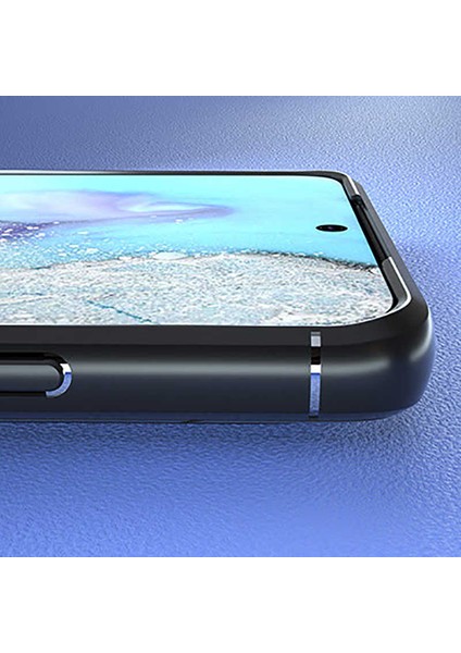 - Samsung Galaxy S20 Ultra - Kılıf Yüzüklü Karbon Ravel Silikon Kapak - Siyah-Mavi - T11830 indirimleri