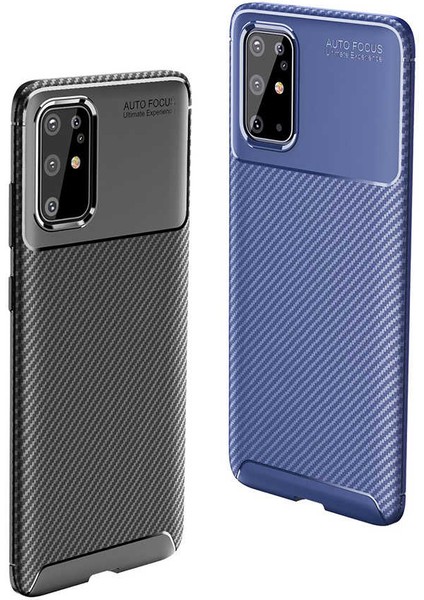 - Samsung Galaxy S20 Plus - Kılıf Auto Focus Karbon Negro Silikon Kapak - Lacivert - T11775