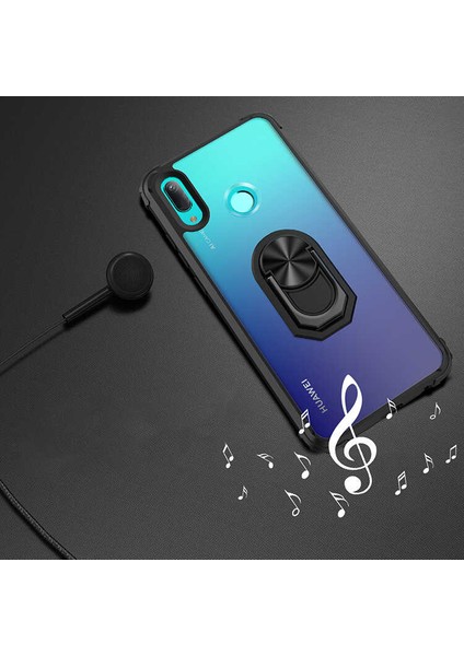- Huawei Y6 2019 - Kılıf Yüzüklü Arkası Şeffaf Koruyucu Mola Kapak - Siyah - T15047 indirimleri