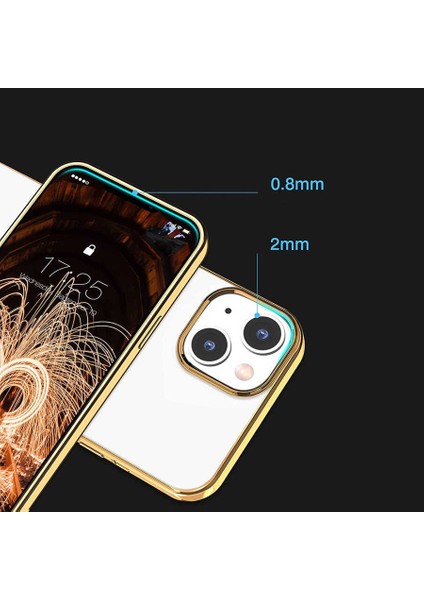 - Apple iPhone 13 - Kılıf Arkası Şeffaf Kenarları Renkli Pixel Kapak - Siyah - T18964