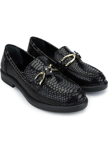 Kadın Vegan Siyah Kroko Loafer Ayakkabı 817 01 Bn Ayk SK24-25 Sıyah Kroko fiyatları