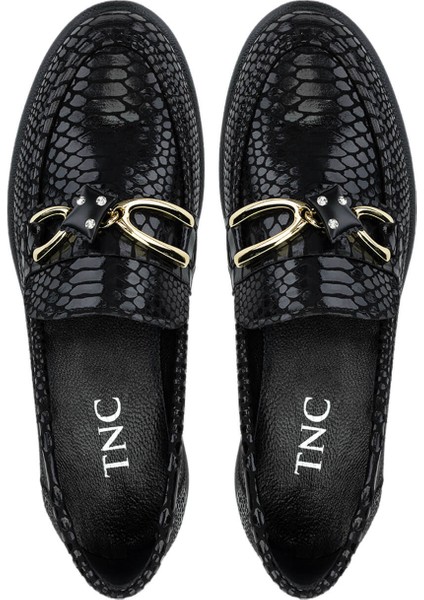 Kadın Vegan Siyah Kroko Loafer Ayakkabı 817 01 Bn Ayk SK24-25 Sıyah Kroko indirimleri