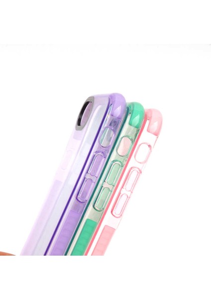 - Apple iPhone 8 - Kılıf Tırtık Kenarlı Renk Geçişli Sert Punto Kapak - Mor - T18889