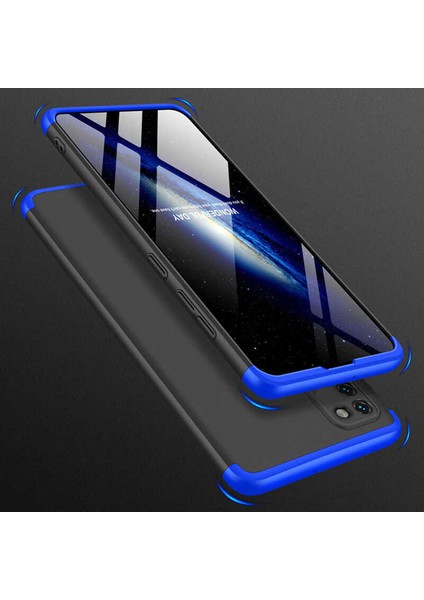 - Samsung Galaxy A31 - Kılıf Parmak izi Yapmayan 3 Parça Ays Kapak - Siyah-Gri - T14055