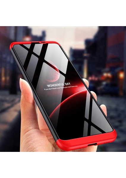 - Samsung Galaxy A11 - Kılıf Parmak izi Yapmayan 3 Parça Ays Kapak - Siyah-Gri - T14156