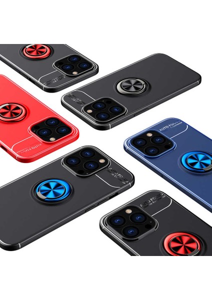 - Apple iPhone 14 Pro - Kılıf Yüzüklü Karbon Ravel Silikon Kapak - Mavi - T23830