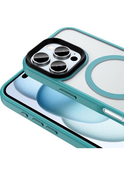 - Apple iPhone 16 Pro Max - Kılıf Mat Arka Yüzey Wireless Şarj Özellikli Flet Magsafe Kapak - Pembe