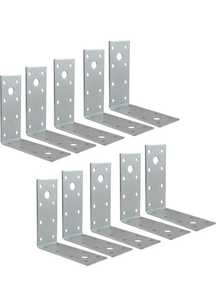 Mobilya Dolap Duvar Sabitleme 10 Adet Metal Köşebent 40X80X80 mm Bağlantı Aparatı L Demiri Gönye