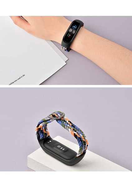 - Xiaomi Mi Band 3 - Kordon Örgü Kordon - KRD-49 - Siyah-Beyaz - T18934