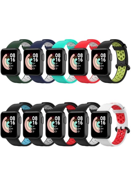 - Xiaomi Redmi Watch 2 Lite - Kordon Silikon Strap Kayış - KRD-02 - Kırmızı-Beyaz - T23527
