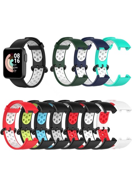 - Xiaomi Redmi Watch 2 Lite - Kordon Silikon Strap Kayış - KRD-02 - Kırmızı-Beyaz - T23527