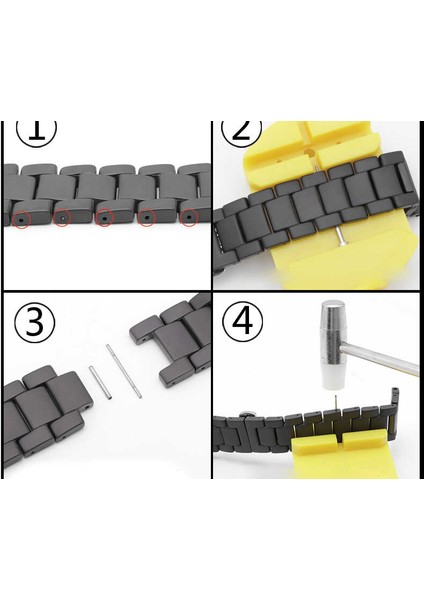 - ​​​Apple Watch 38mm - Kordon Mat Seramik Metal Kordon - Siyah - T13672