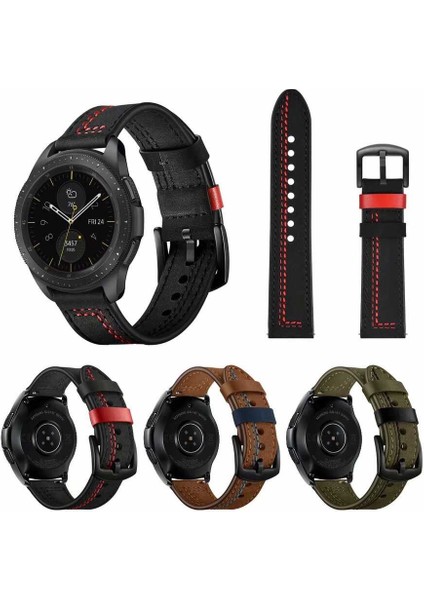 - Samsung Gear S3 22mm - Kordon Deri Kordon - KRD-19 - Yeşil - T13639