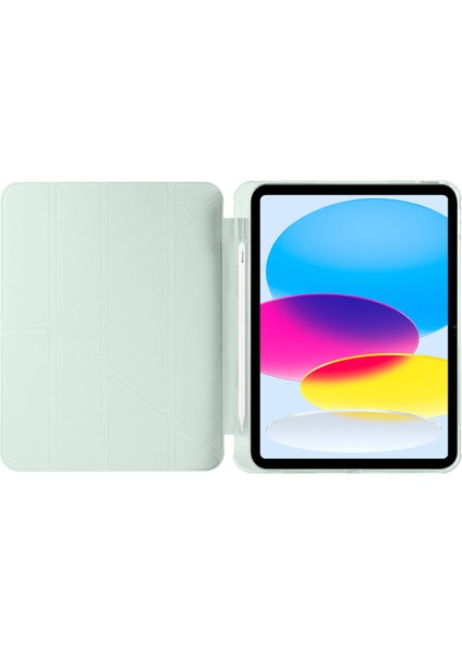 - Apple iPad 10.9 2022 (10.Nesil) - Tablet Kılıfı Kalem Bölmeli Korumalı Standlı Tri Folding Kılıf - Lacivert - T25971