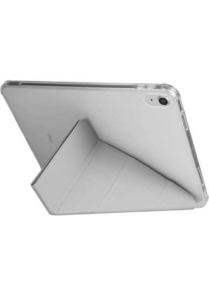 - Apple iPad 10.9 2022 (10.Nesil) - Tablet Kılıfı Kalem Bölmeli Korumalı Standlı Tri Folding Kılıf - Lacivert - T25971