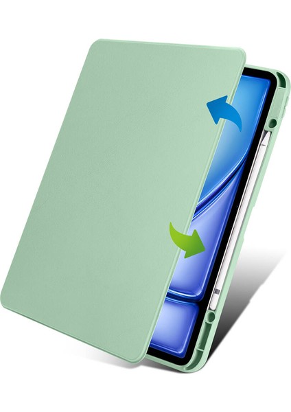 - Apple iPad Pro 11 2018 - Tablet Kılıfı Kalem Bölmeli Dönebilen Termik Standlı Kılıf - Lavendery Gray - T25985
