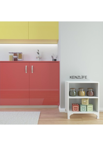 Kenzlife kitaplık tuğçe 068*060*020 byz ayaklı mutfak dolabı banyo ofis ayakkabılık kiler