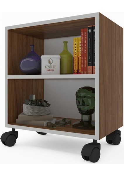 Kenzlife kitaplık beril 068*040*020 cvz tekerlekli mutfak dolabı banyo ofis ayakkabılık kiler fiyatları