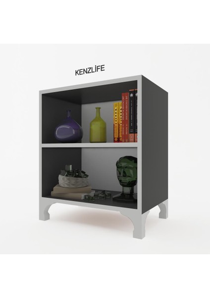 Kenzlife kitaplık tuğçe 068*040*020 gri ayaklı mutfak dolabı banyo ofis ayakkabılık kiler