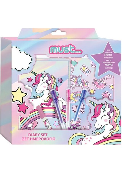 Unicorn Jel Kalem + Günlük Defter Seti