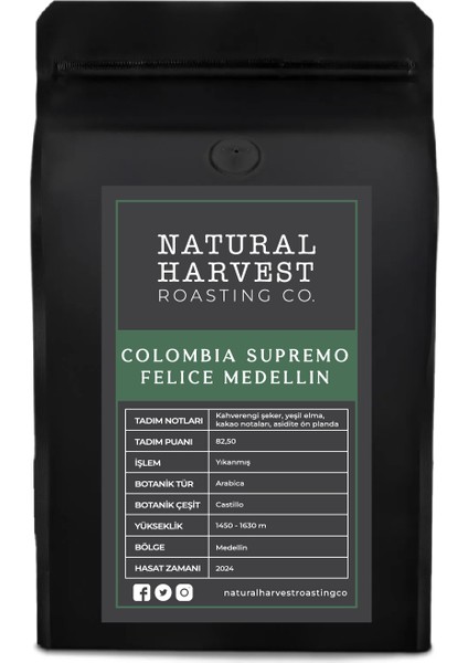 Colombia Supremo Felice Medellin Yöresel Kahve 250 G.