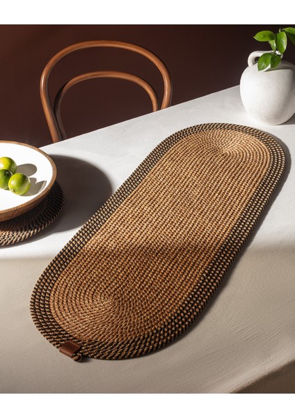 Alsace Masa Runner - Naturel/siyah