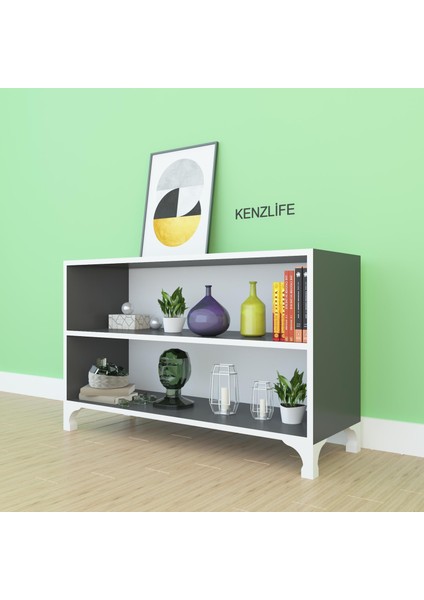 Kenzlife kitaplık tuğçe 048*090*020 gri ayaklı mutfak dolabı banyo ofis ayakkabılık kiler