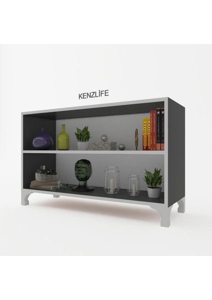 Kenzlife kitaplık tuğçe 048*090*020 gri ayaklı mutfak dolabı banyo ofis ayakkabılık kiler fiyatları