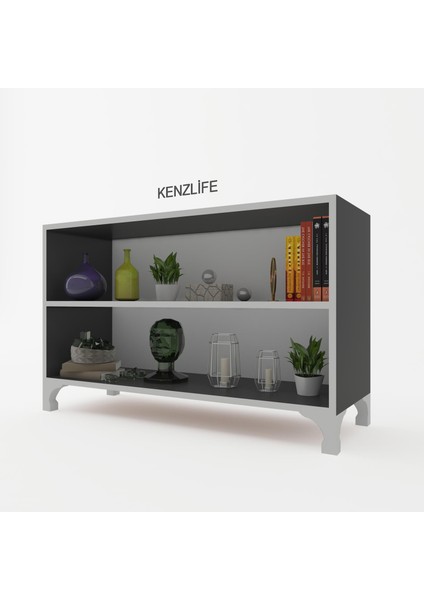 Kenzlife kitaplık tuğçe 048*090*020 gri ayaklı mutfak dolabı banyo ofis ayakkabılık kiler modelleri