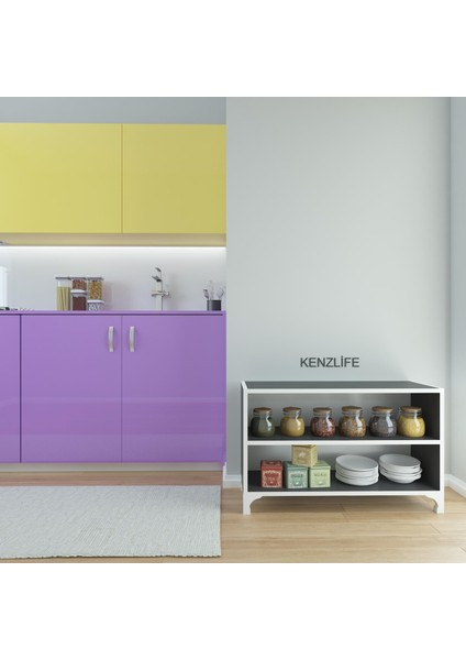 Kenzlife kitaplık tuğçe 048*090*020 gri ayaklı mutfak dolabı banyo ofis ayakkabılık kiler fırsatları