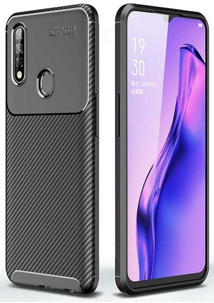 Oppo A31 Karbon Görünüm Negro Silikon Kılıf