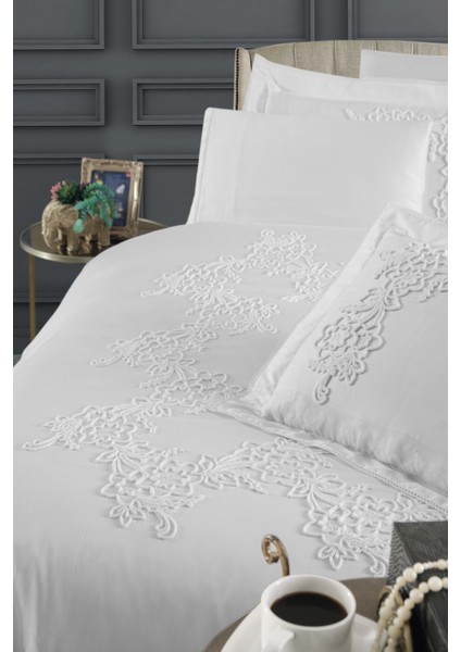 Furry V.1 &100 Pamuk Saten King Size (Xl/battal) Nevresim Takımı - Beyaz
