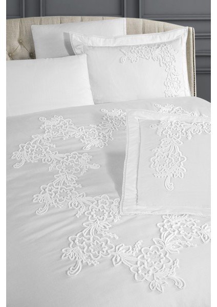 Furry V.1 &100 Pamuk Saten King Size (Xl/battal) Nevresim Takımı - Beyaz fırsatları