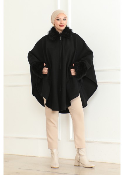 Kürklü Panço Siyah fiyatları