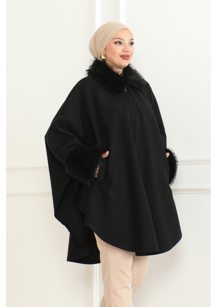 Kürklü Panço Siyah fırsatları