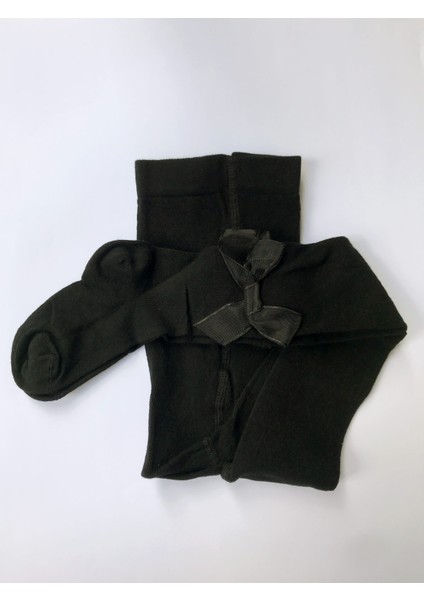 Kurdele Aksesuarlı Kız Külotlu Çorap Düz modelleri