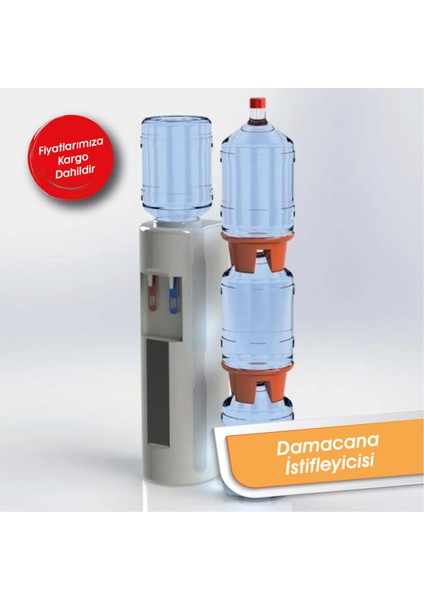 Damacana Standı Beyaz Renkli Pratik Tasarım ile Alan Tasarrufu Sağlar