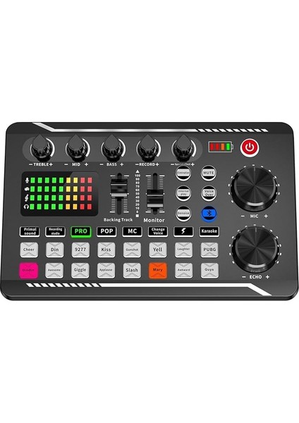 Stüdyo Kayıt Canlı Yayın Ses Mikseri Bluetooth Şarjlı Ses Kartı Dj