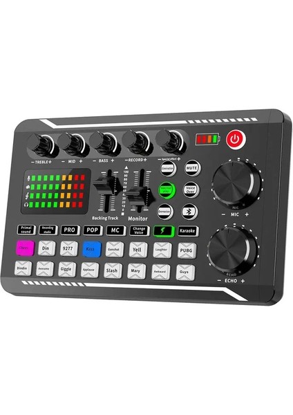 Stüdyo Kayıt Canlı Yayın Ses Mikseri Bluetooth Şarjlı Ses Kartı Dj