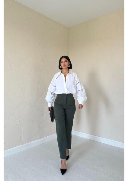 Pensli Dar Paça Kumaş Pantolon