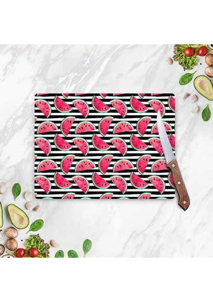 Karpuz Meyve Görünümlü Cam Kesim Tablası 20 x 30 cm fırsatları