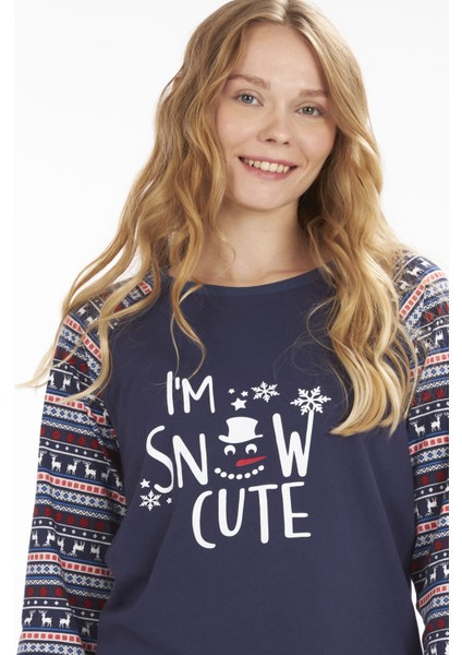 L40308W Snowcute Yılbaşı Temalı Pijama Takımı indirimleri