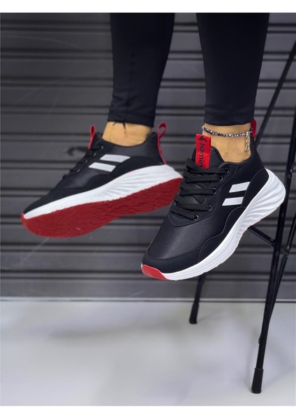 Kadın Bağcıklı Spor Sneaker-Siyah-Beyaz-Kırmızı modelleri