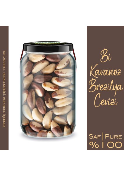 Zencefil Organik Brezilya Cevizi Içi Bi Kavanoz 660 cc Cam Kavanozda Saf Katkısız Brazil Nuts Brezilya Bademi